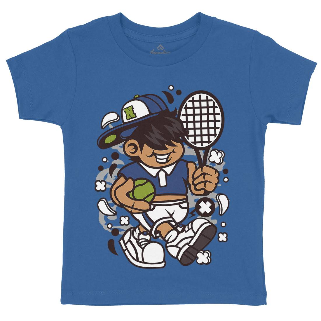 Tennis Kid Kids Organic Crew Neck T-Shirt Sport C273
