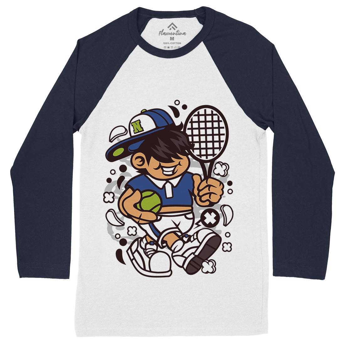 Tennis Kid Mens Long Sleeve Baseball T-Shirt Sport C273