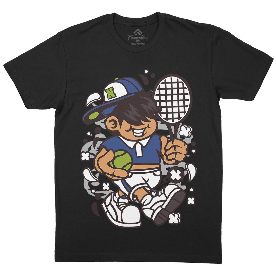 Tennis Kid Mens Crew Neck T-Shirt Sport C273