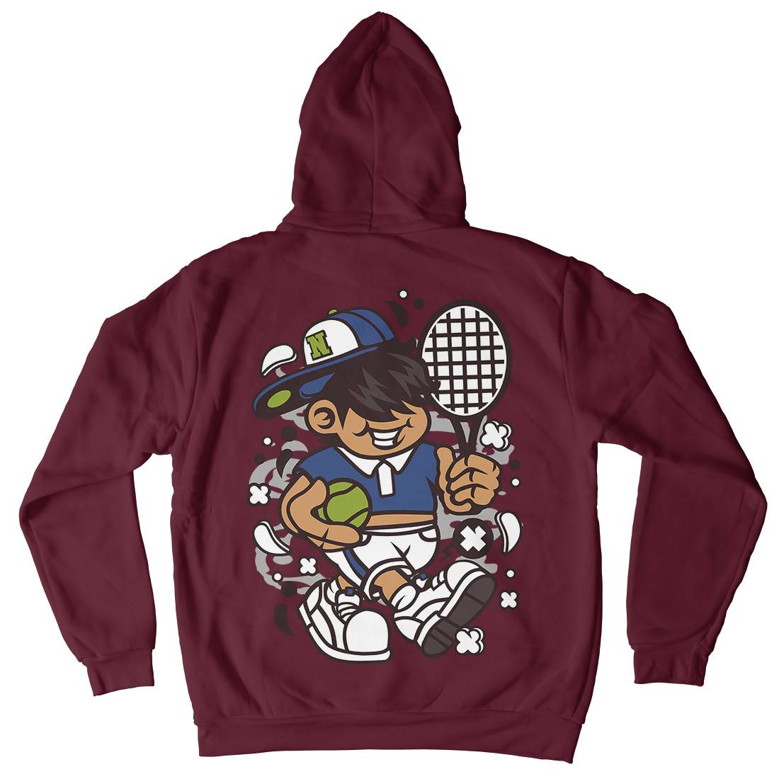 Tennis Kid Mens Hoodie With Pocket Sport C273