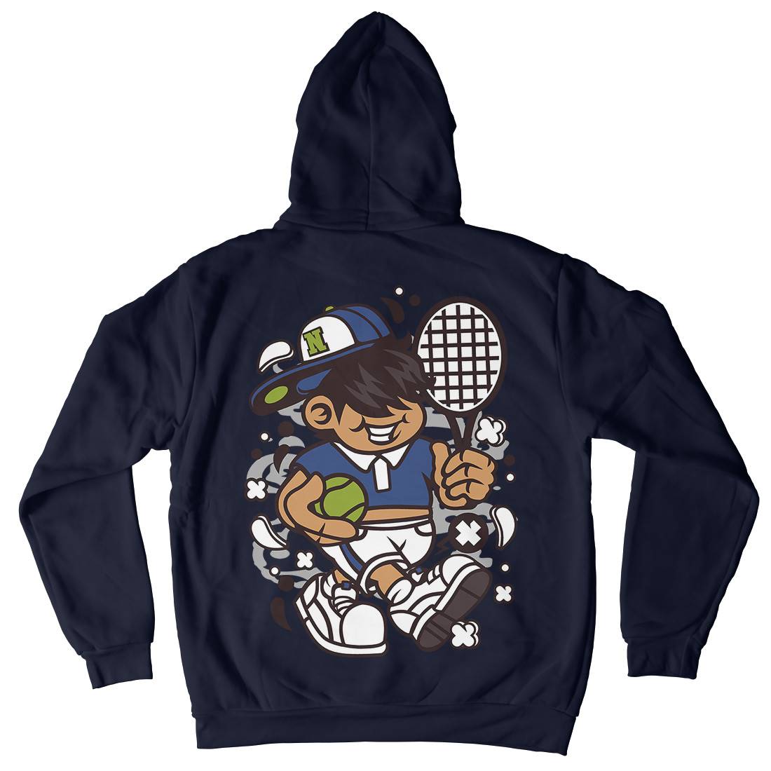 Tennis Kid Mens Hoodie With Pocket Sport C273