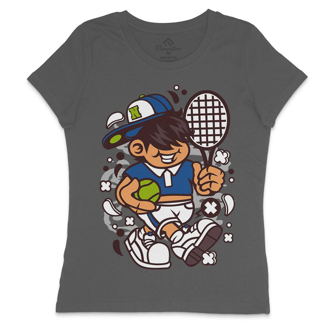 Tennis Kid Womens Crew Neck T-Shirt Sport C273