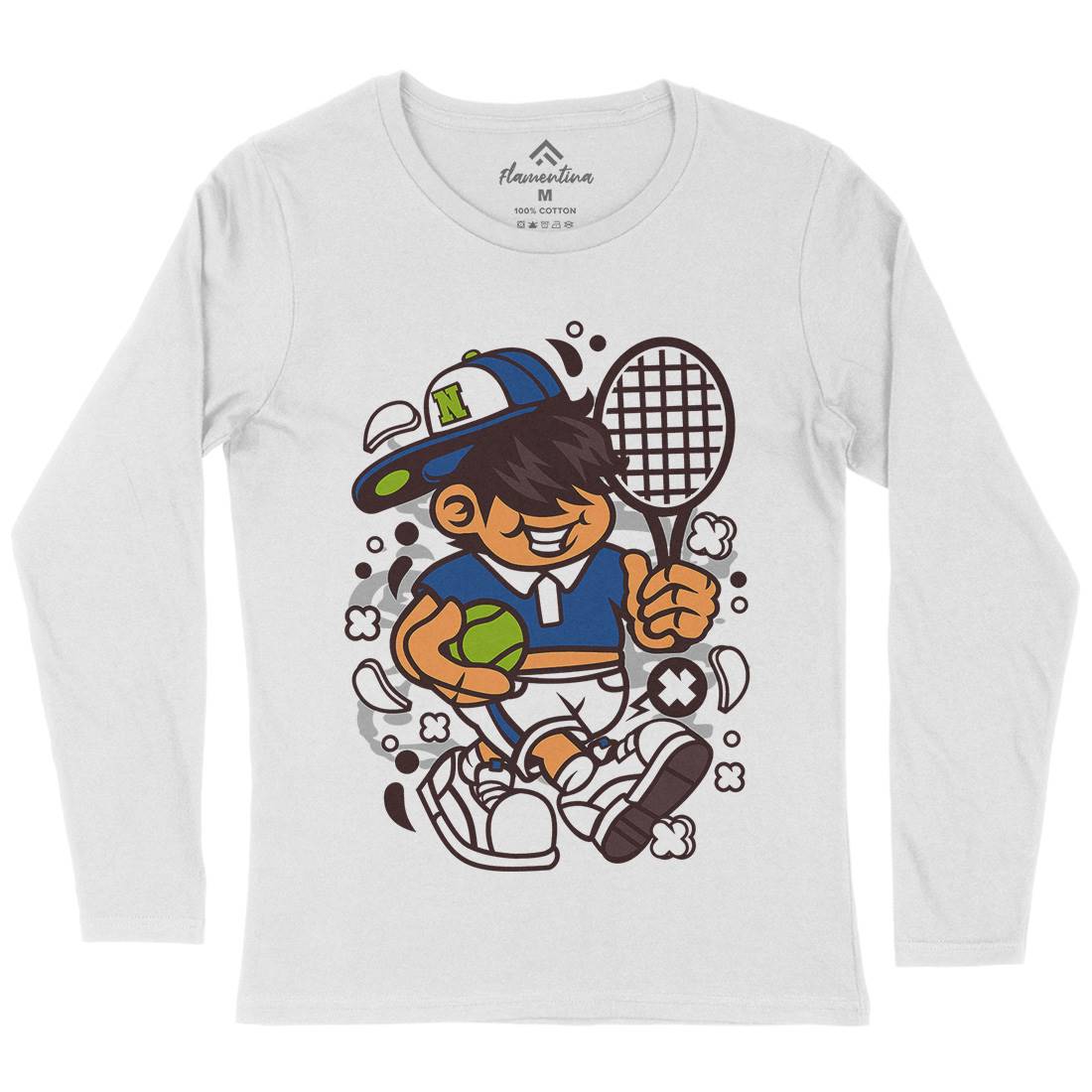 Tennis Kid Womens Long Sleeve T-Shirt Sport C273