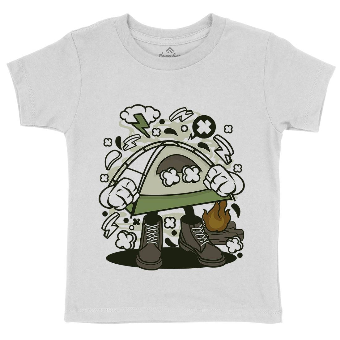 Tent Camp Fire Kids Organic Crew Neck T-Shirt Nature C275