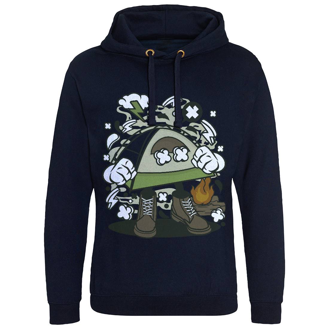 Tent Camp Fire Mens Hoodie Without Pocket Nature C275