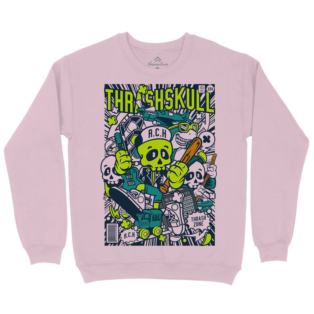 Thrash Skull Kids Crew Neck Sweatshirt Music C276