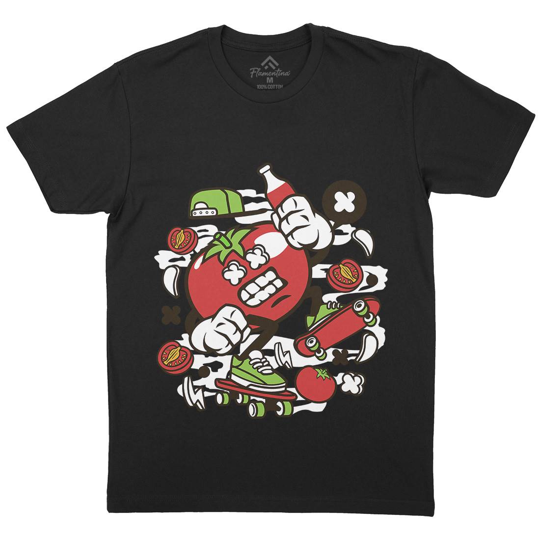 Tomato Mens Organic Crew Neck T-Shirt Food C280