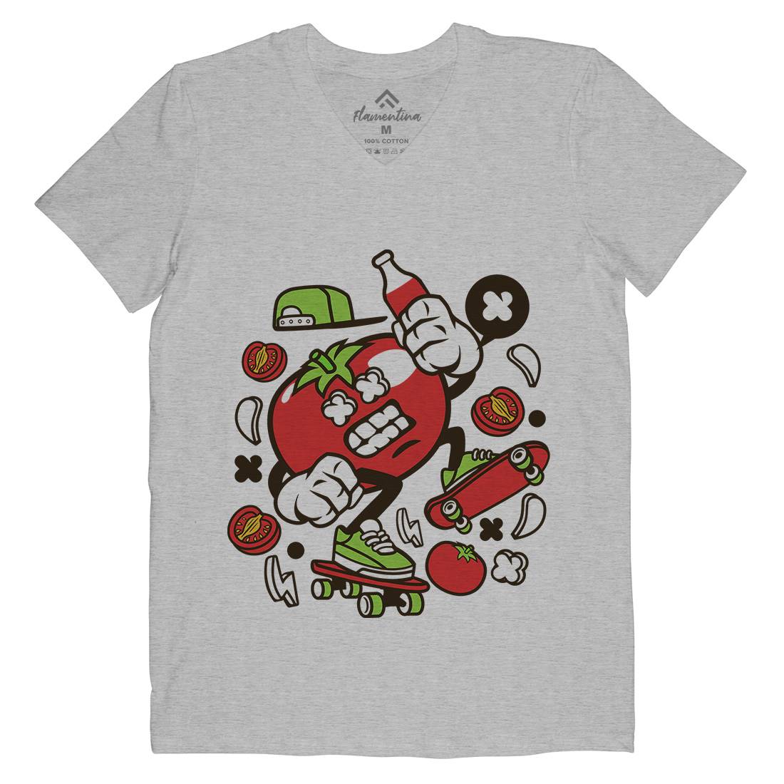 Tomato Mens V-Neck T-Shirt Food C280