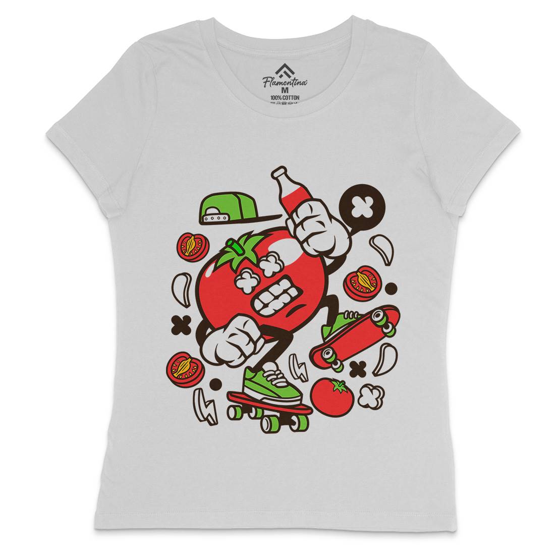 Tomato Womens Crew Neck T-Shirt Food C280