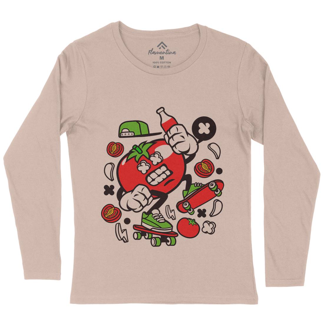 Tomato Womens Long Sleeve T-Shirt Food C280