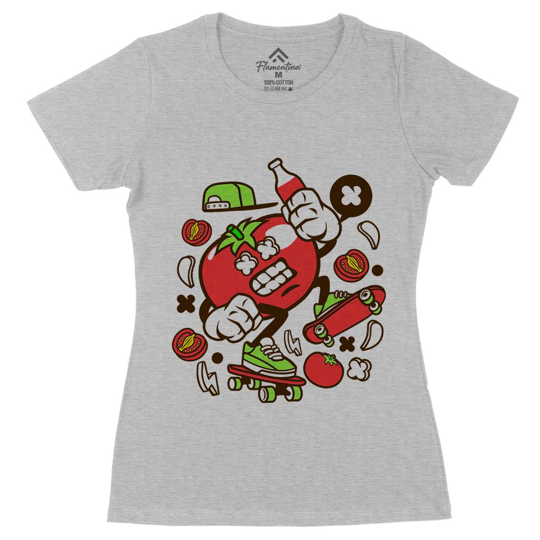 Tomato Womens Organic Crew Neck T-Shirt Food C280