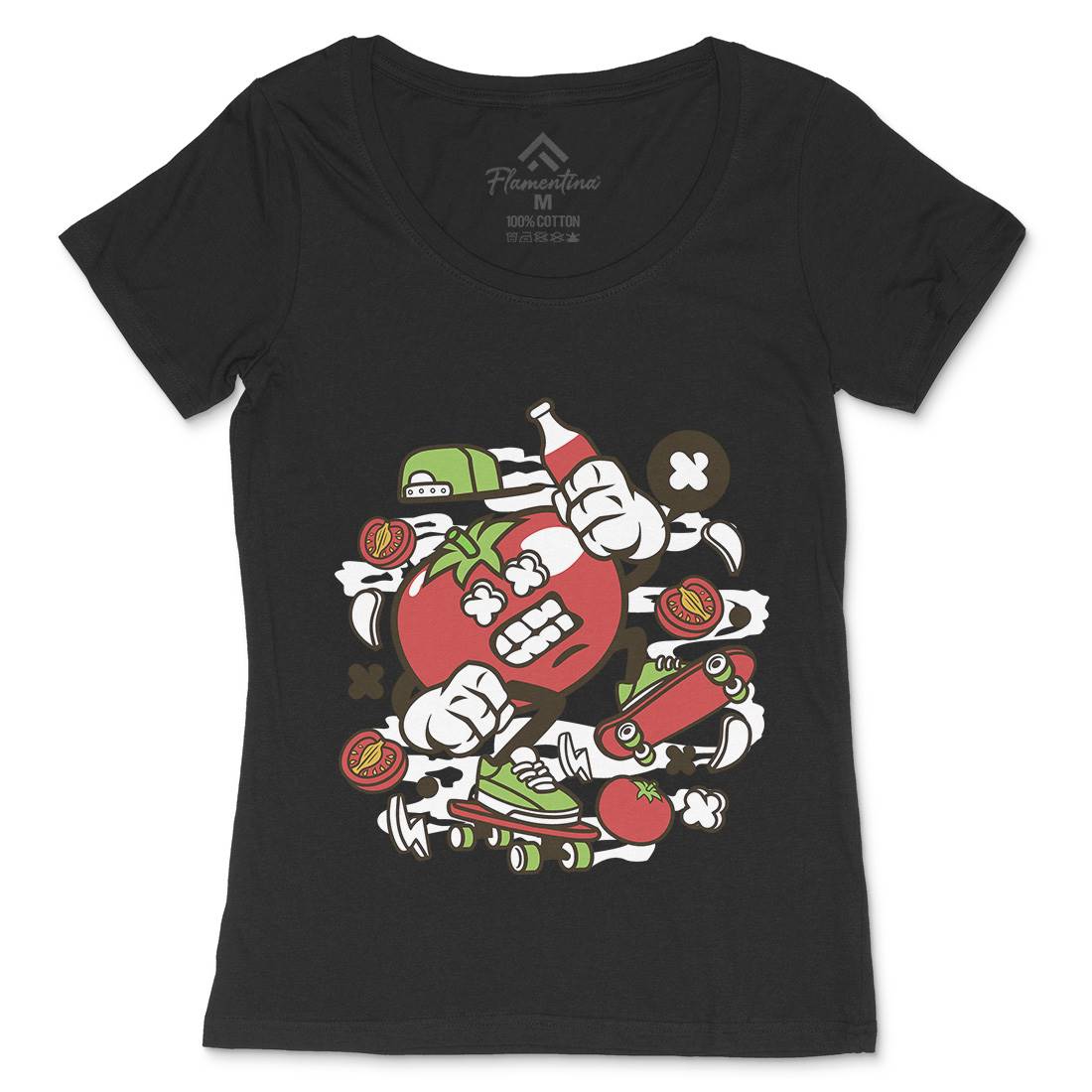 Tomato Womens Scoop Neck T-Shirt Food C280