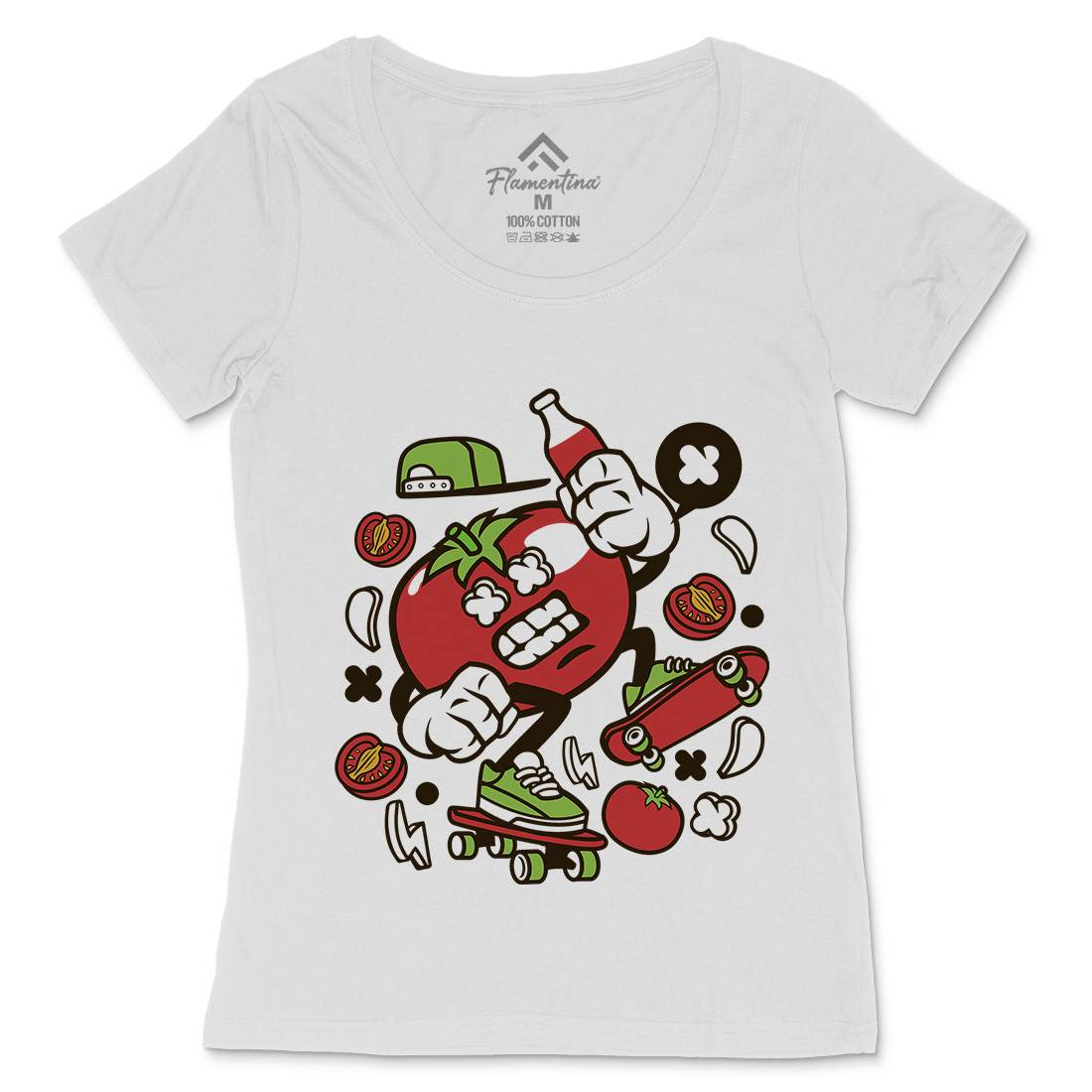 Tomato Womens Scoop Neck T-Shirt Food C280