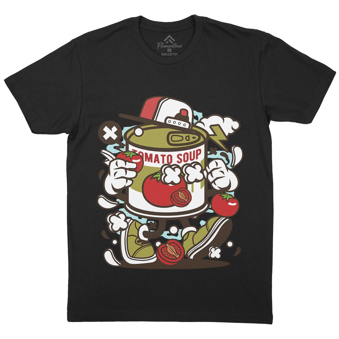 Tomato Soup Mens Organic Crew Neck T-Shirt Food C281