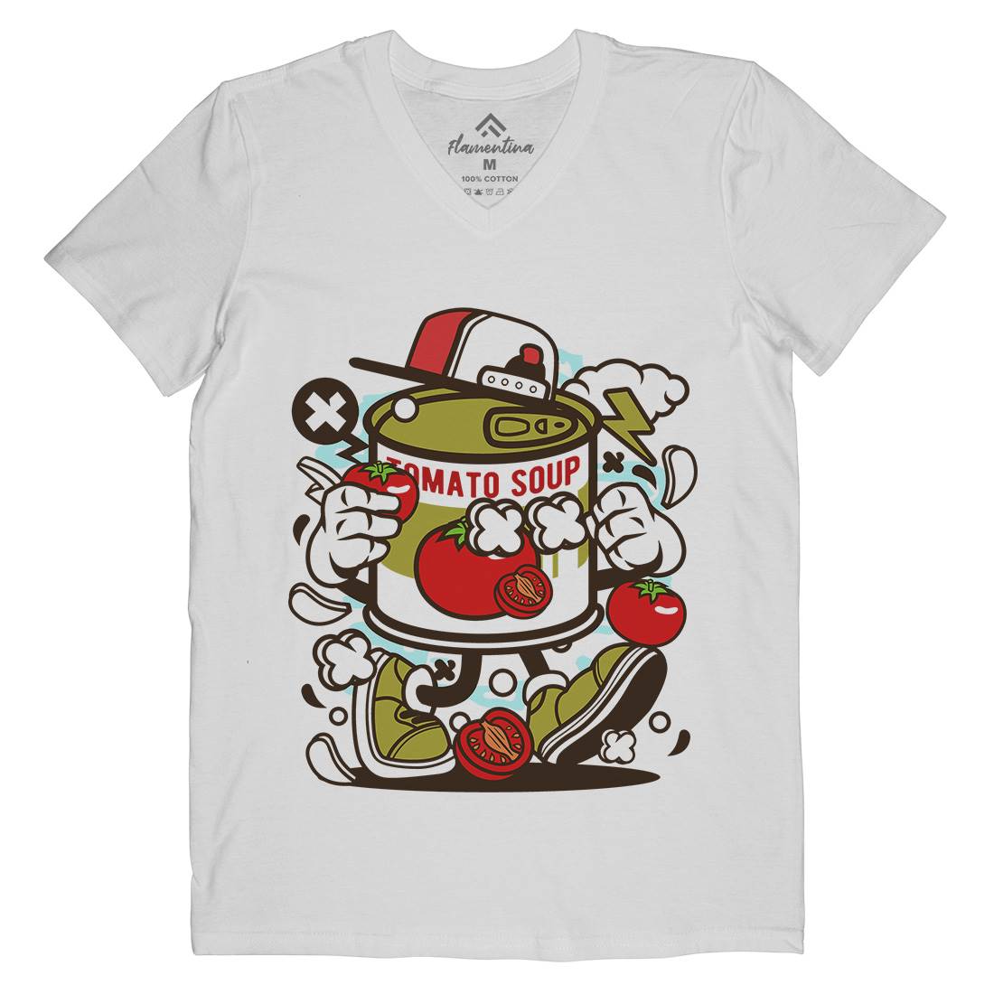 Tomato Soup Mens Organic V-Neck T-Shirt Food C281