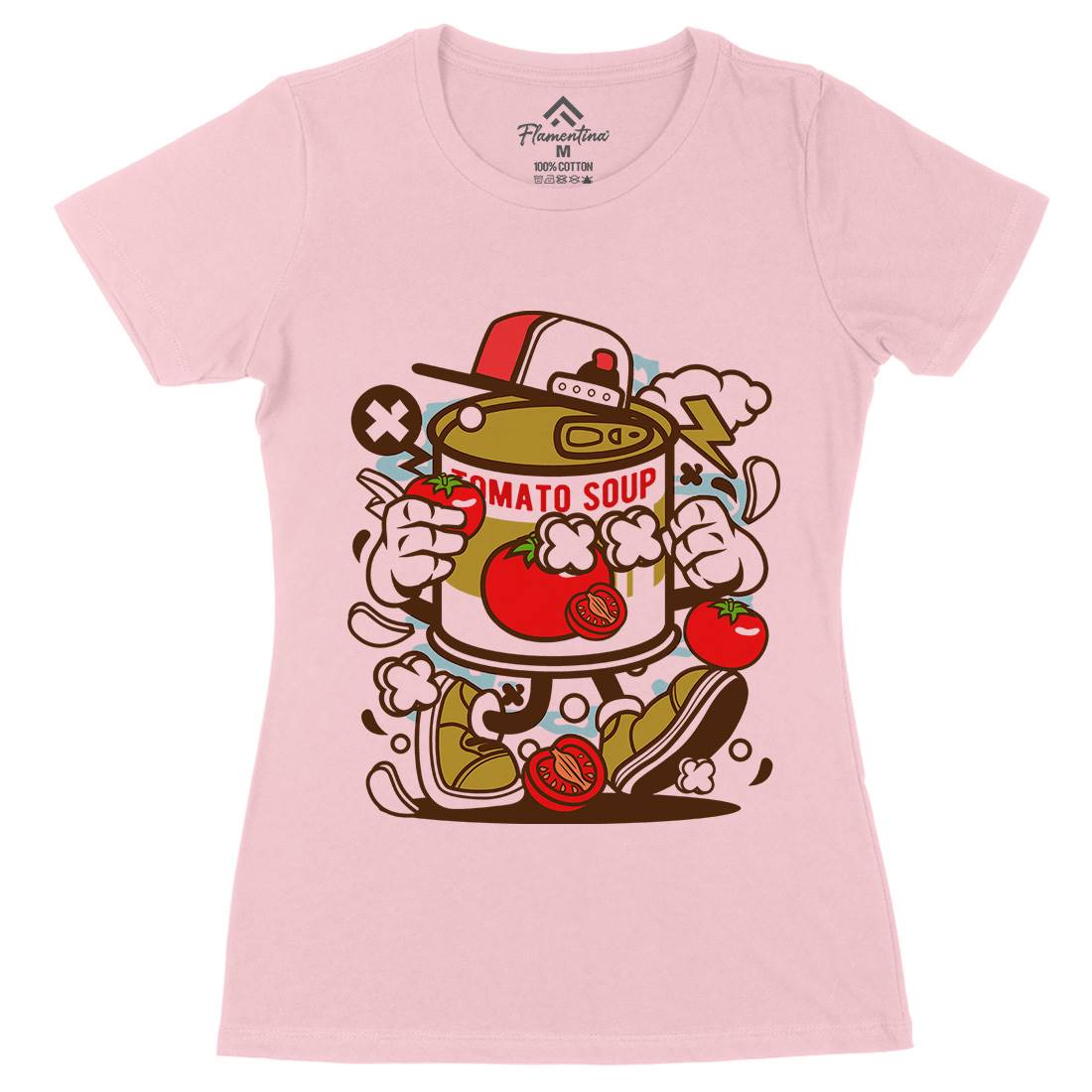 Tomato Soup Womens Organic Crew Neck T-Shirt Food C281