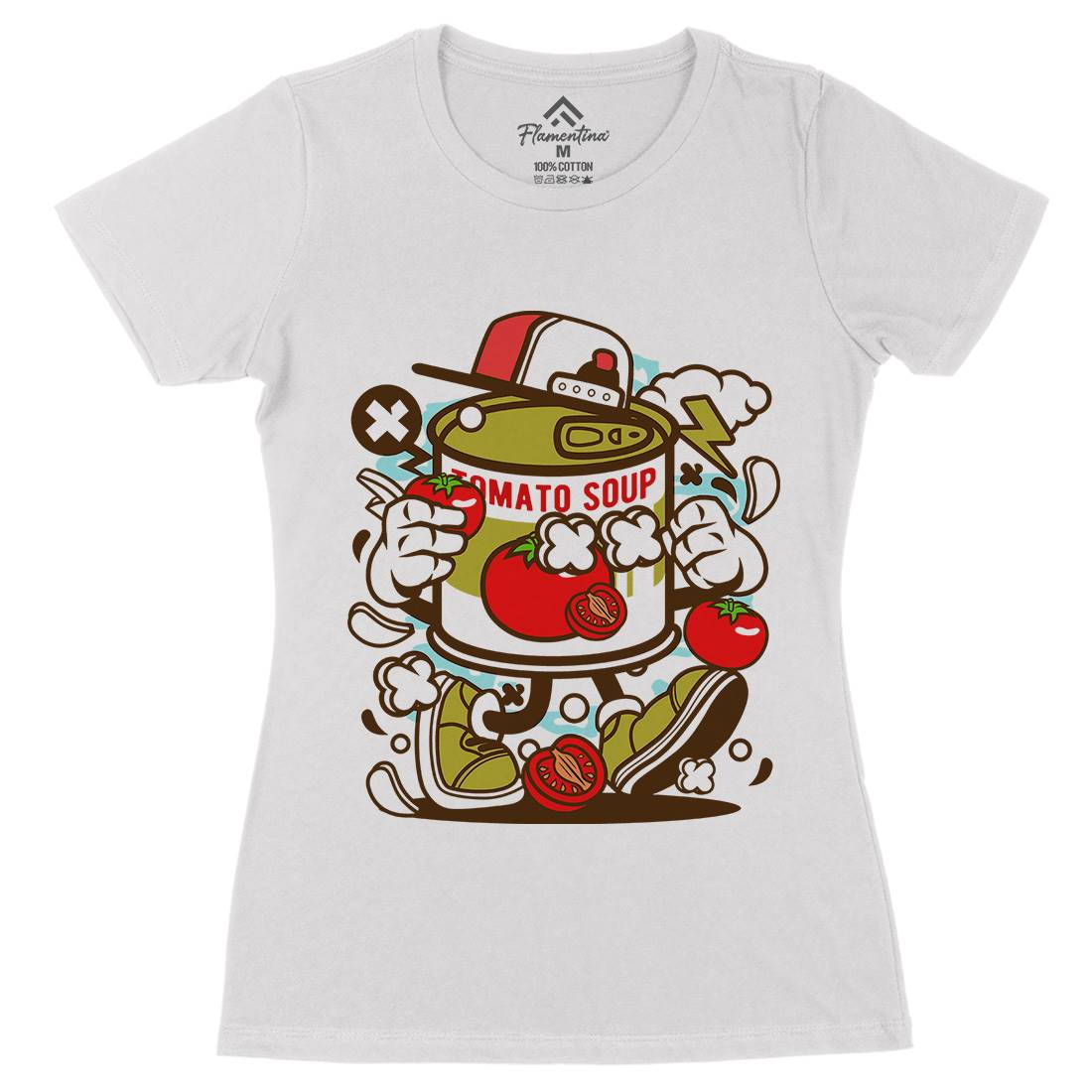 Tomato Soup Womens Organic Crew Neck T-Shirt Food C281