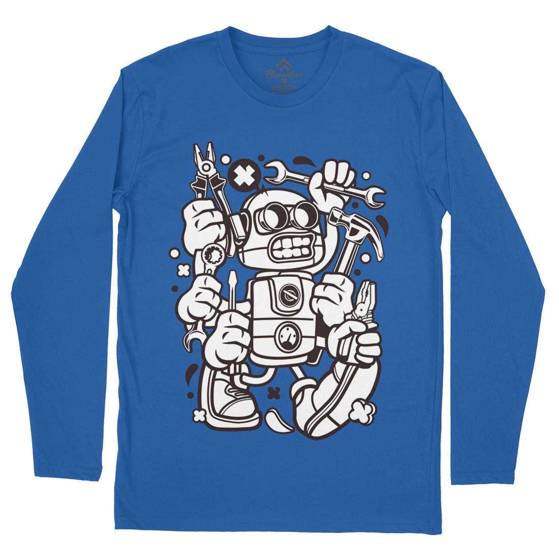 Tools Robot Mens Long Sleeve T-Shirt Work C283