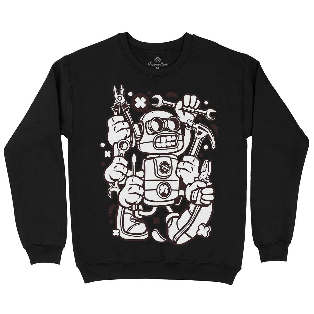 Tools Robot Kids Crew Neck Sweatshirt Work C283