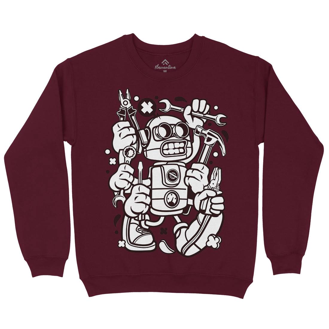 Tools Robot Kids Crew Neck Sweatshirt Work C283