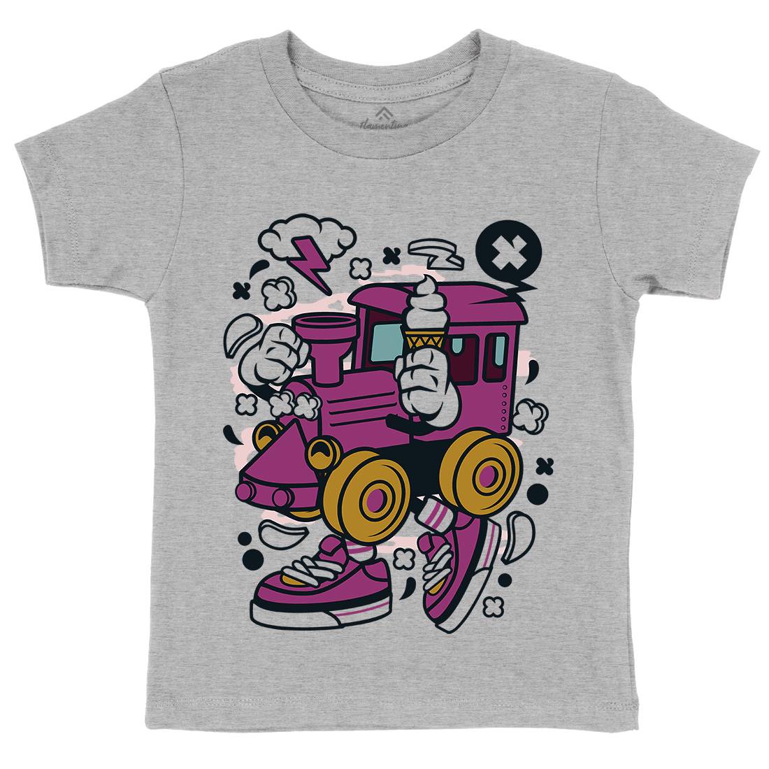 Train Kids Organic Crew Neck T-Shirt Vehicles C286