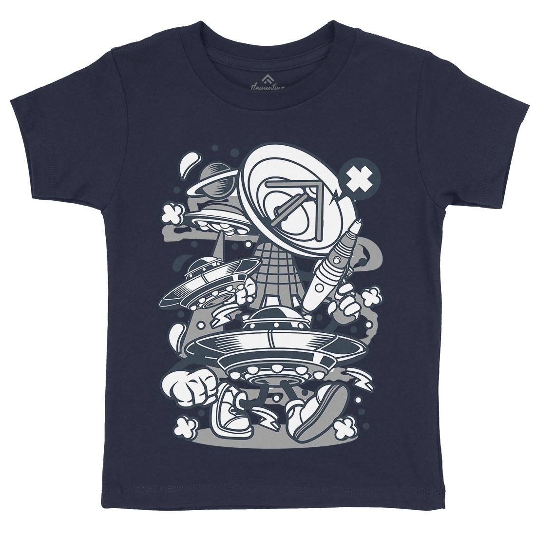 Ufo Kids Crew Neck T-Shirt Space C287