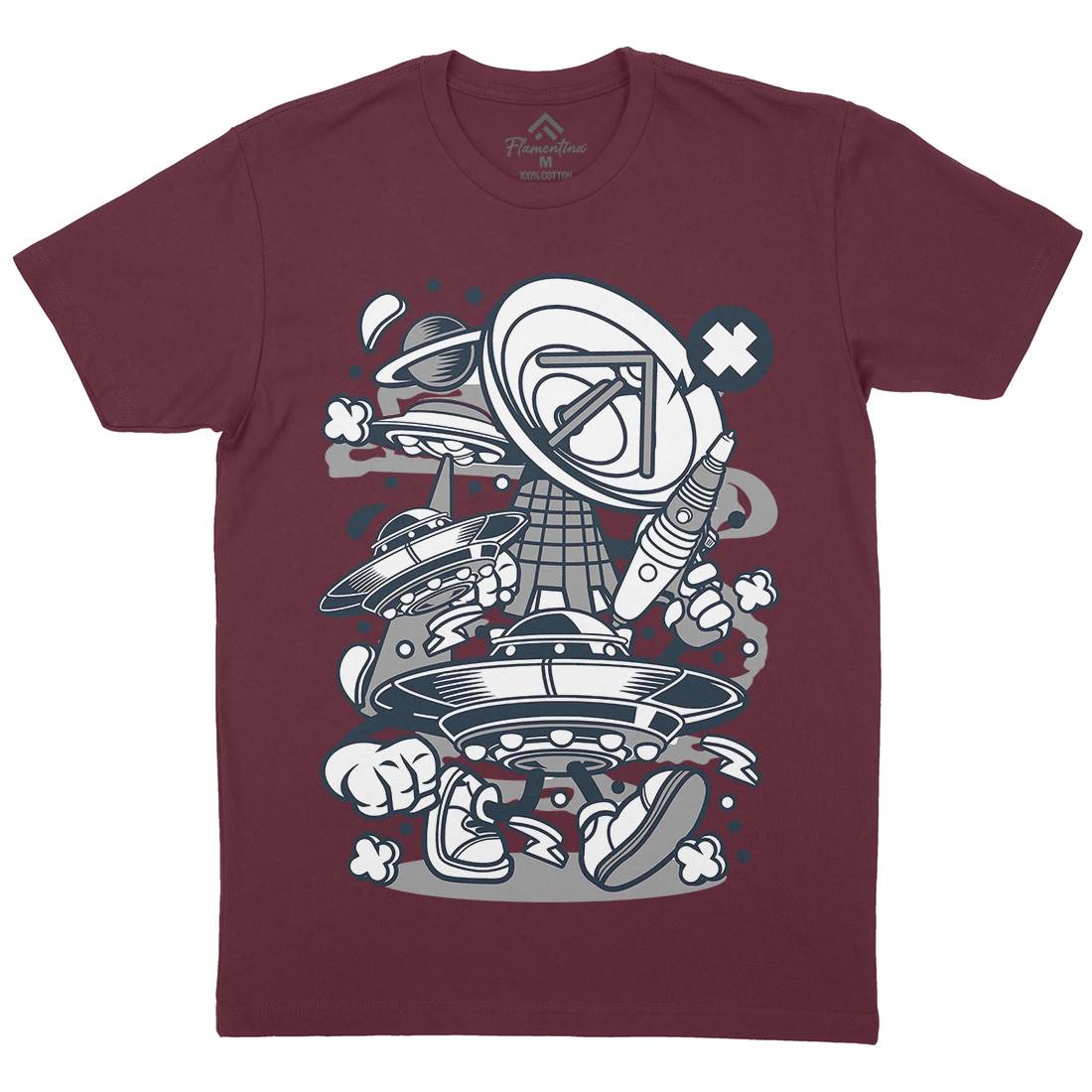 Ufo Mens Crew Neck T-Shirt Space C287