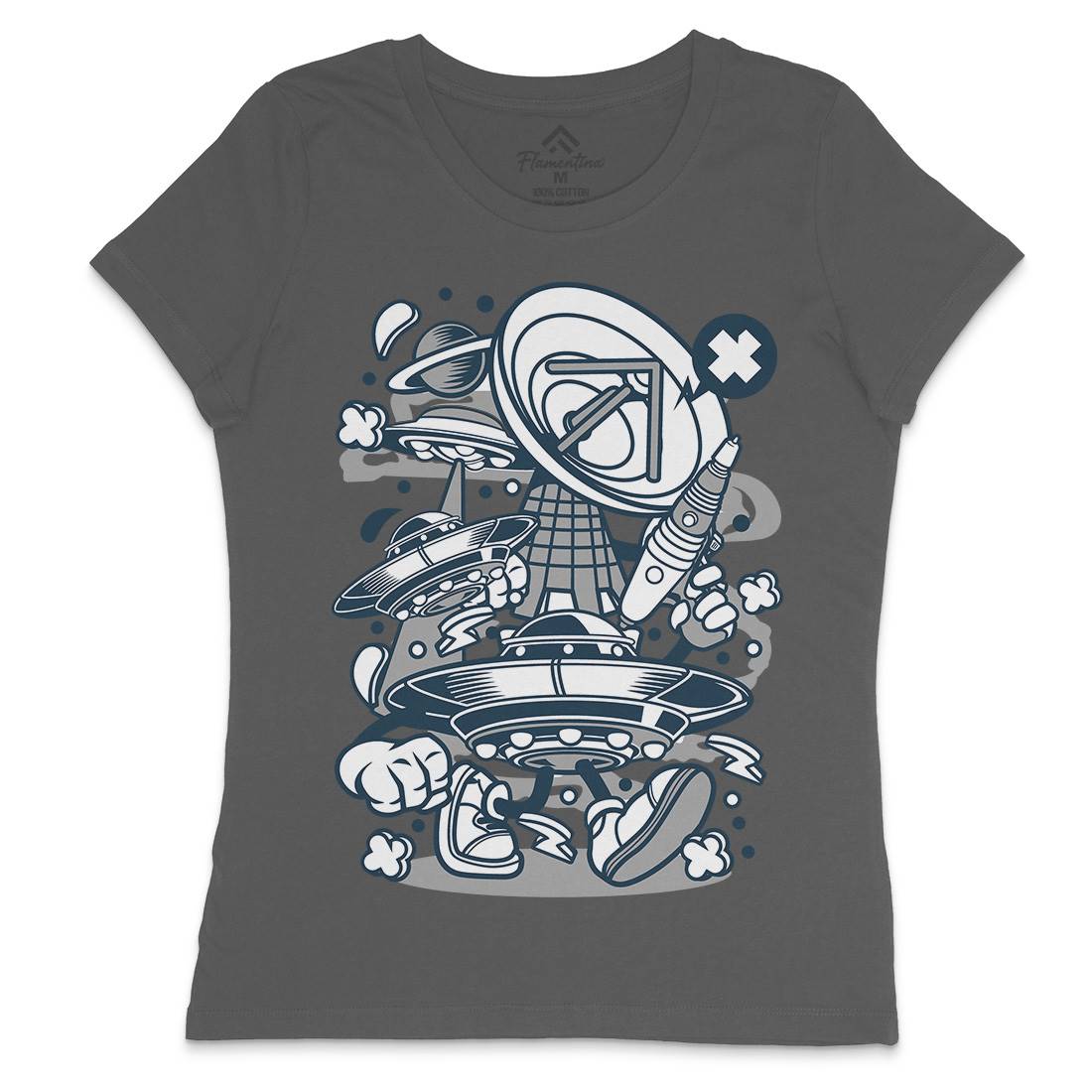 Ufo Womens Crew Neck T-Shirt Space C287
