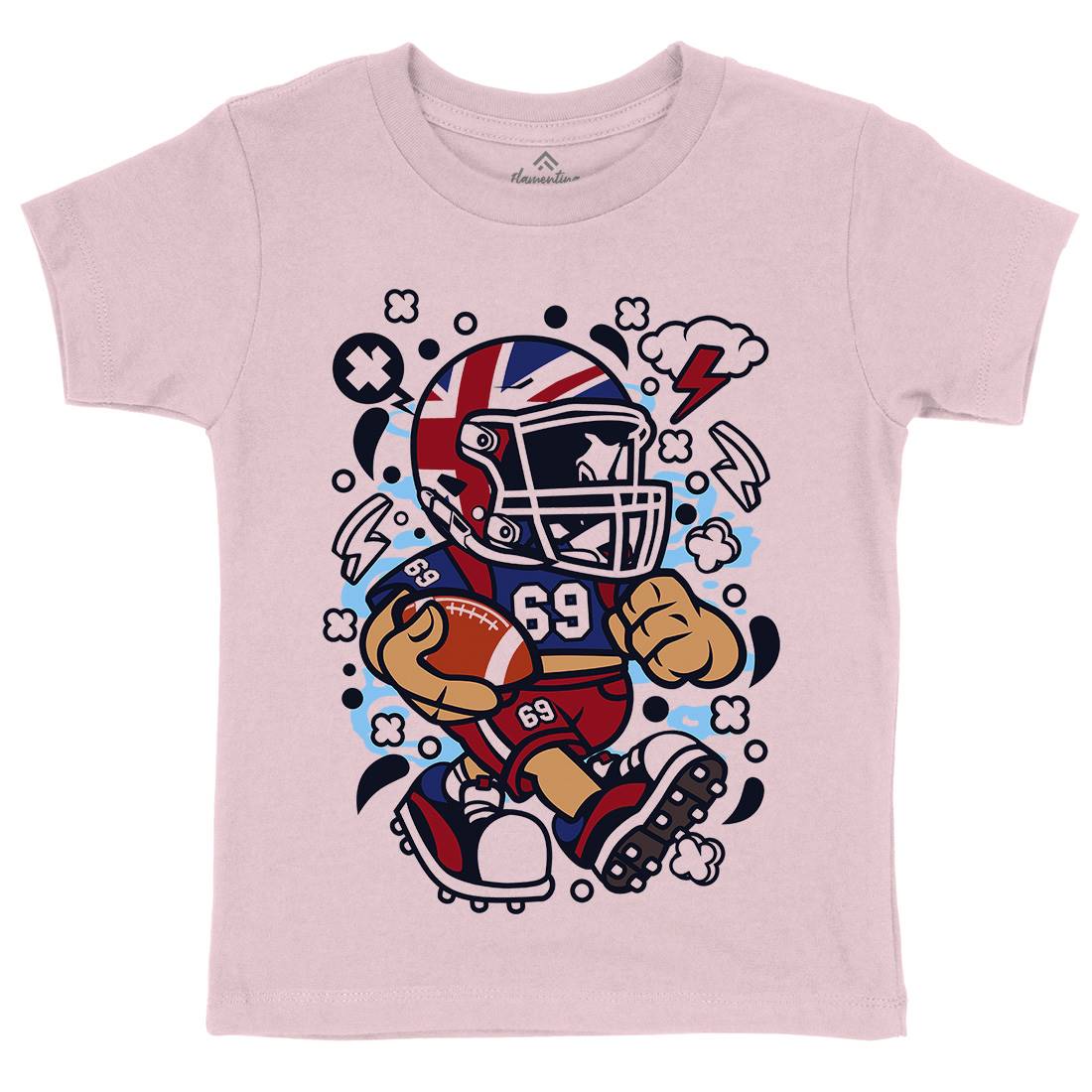 United Kingdom Football Kid Kids Organic Crew Neck T-Shirt Sport C289
