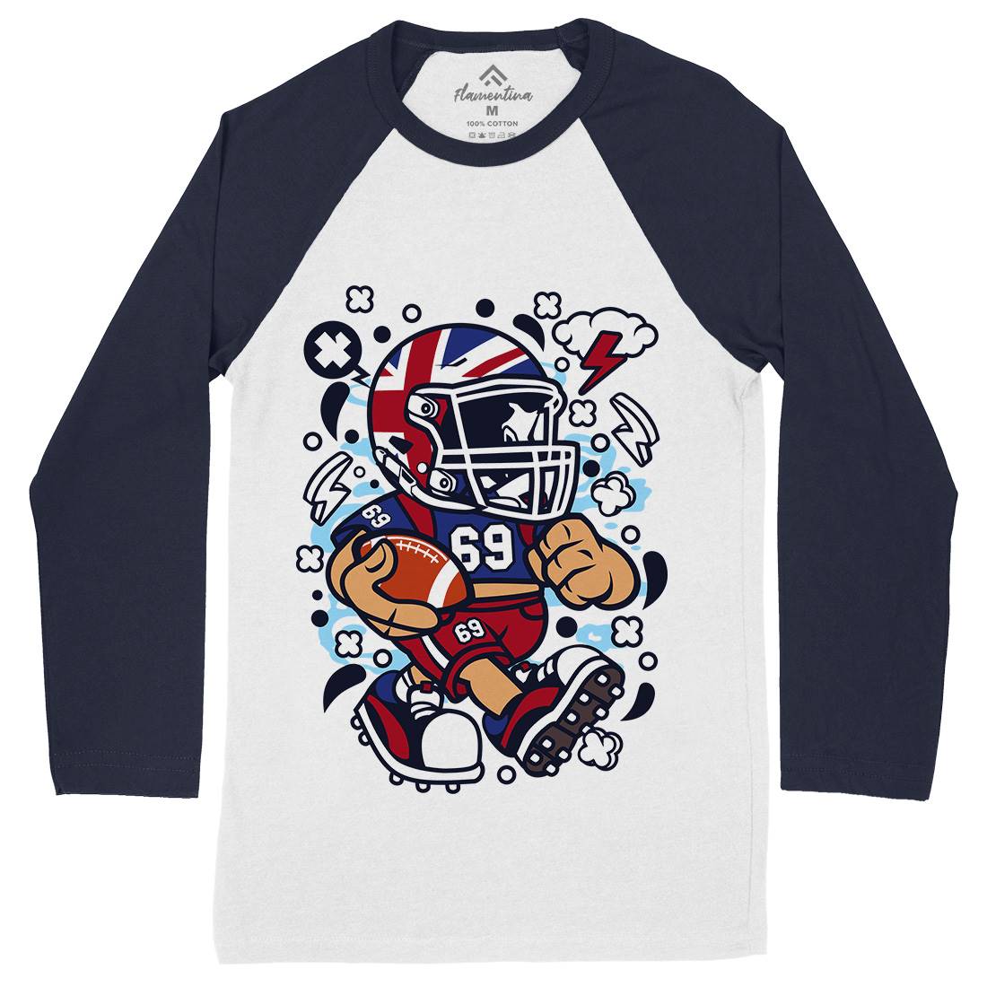 United Kingdom Football Kid Mens Long Sleeve Baseball T-Shirt Sport C289