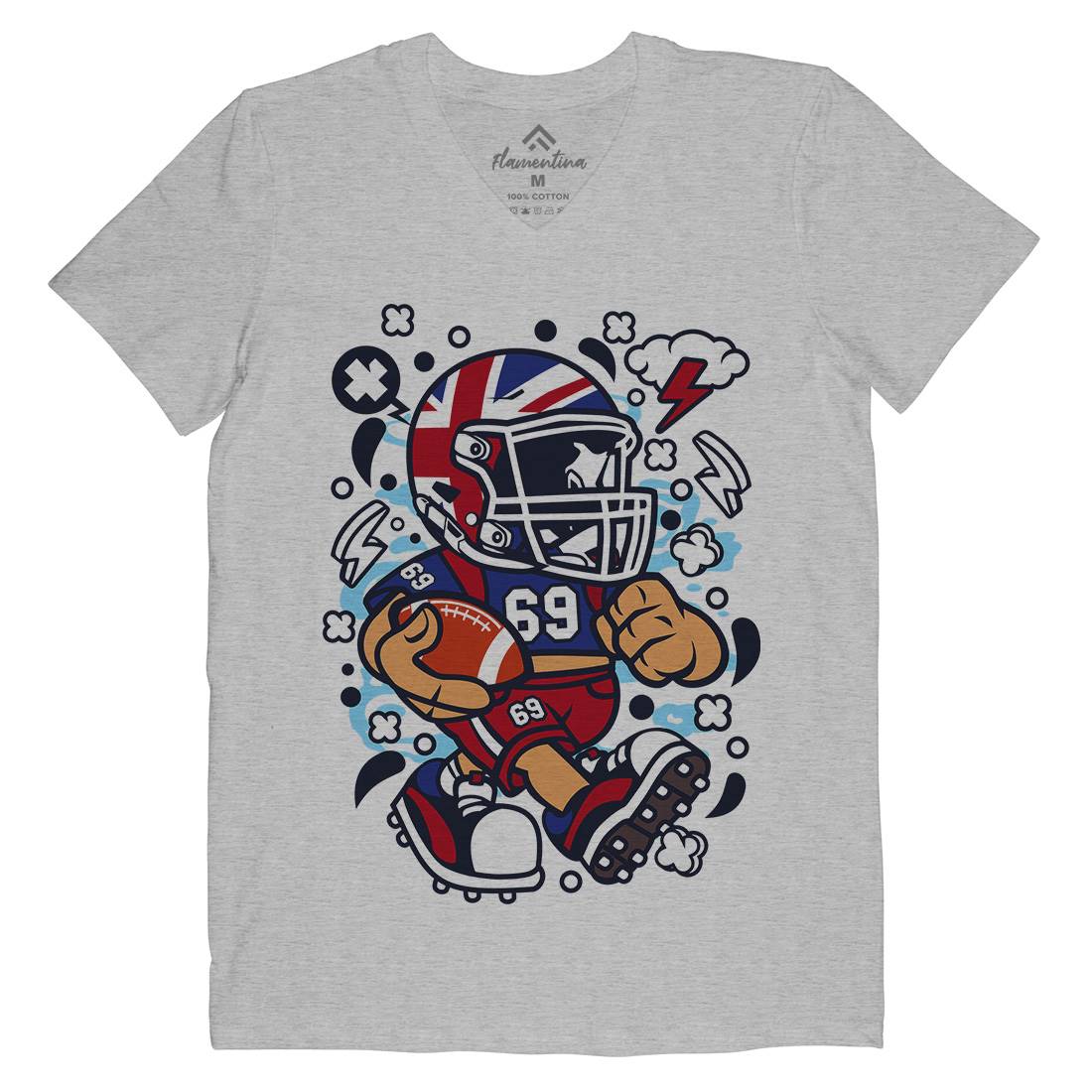 United Kingdom Football Kid Mens V-Neck T-Shirt Sport C289