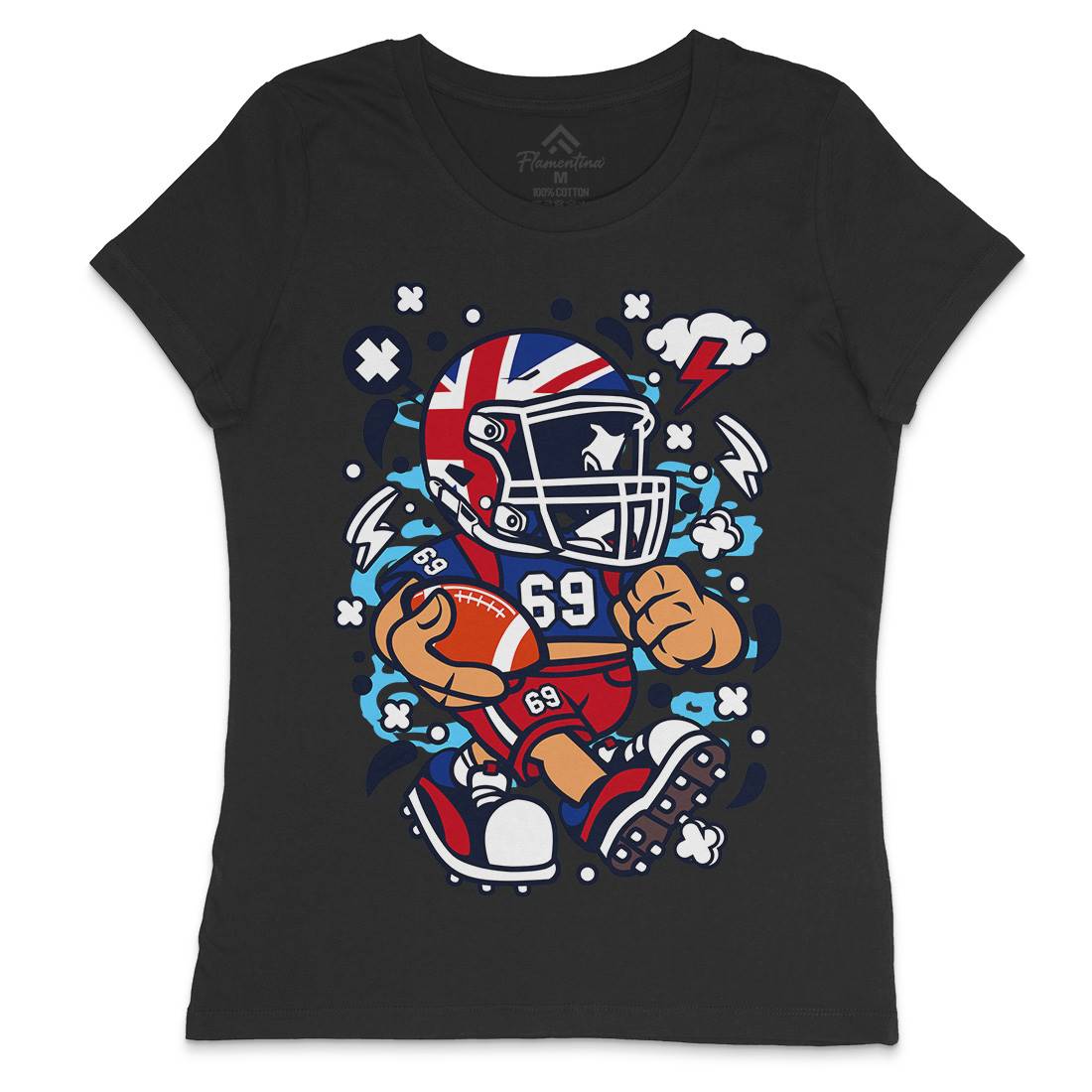 United Kingdom Football Kid Womens Crew Neck T-Shirt Sport C289