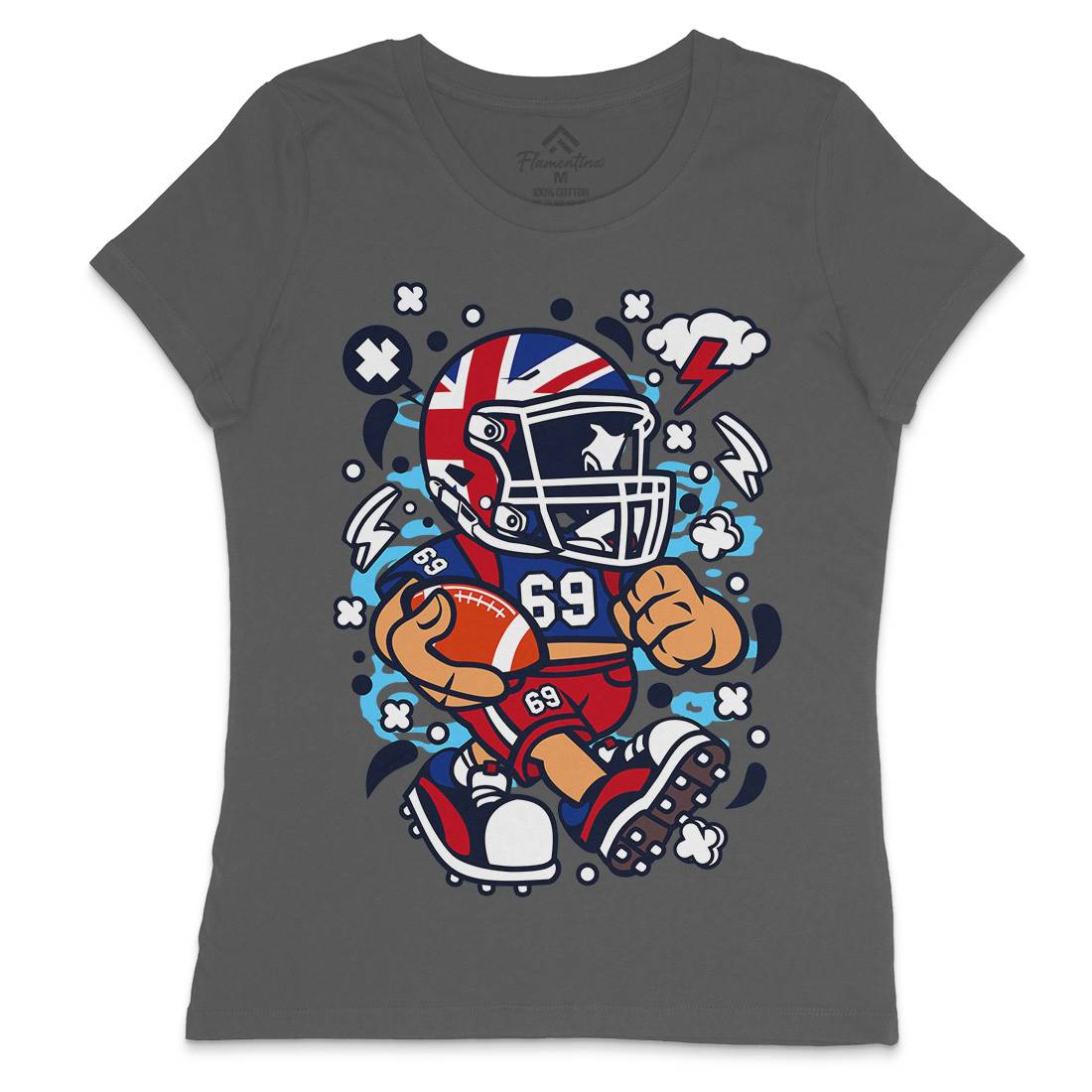 United Kingdom Football Kid Womens Crew Neck T-Shirt Sport C289