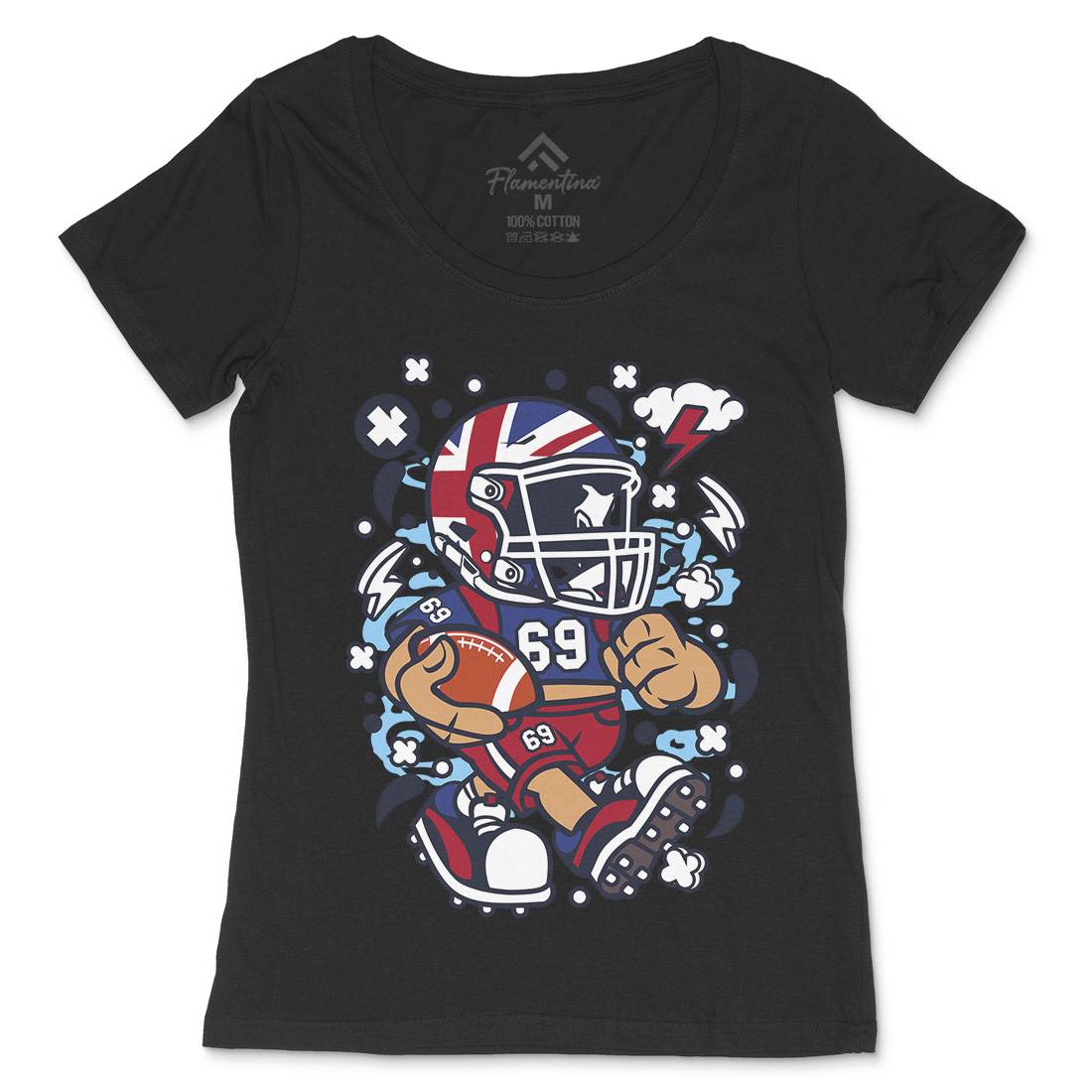 United Kingdom Football Kid Womens Scoop Neck T-Shirt Sport C289