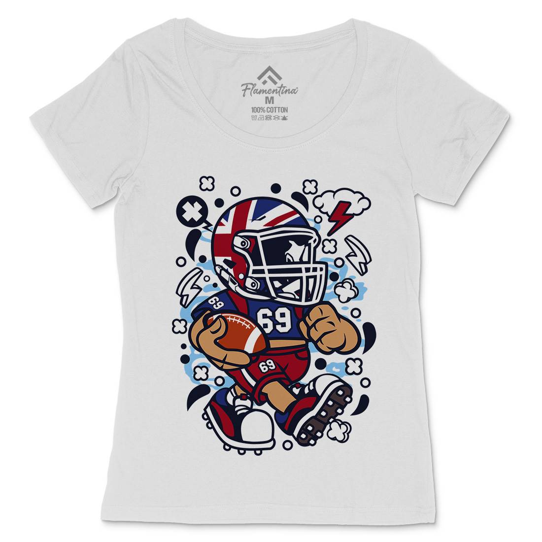 United Kingdom Football Kid Womens Scoop Neck T-Shirt Sport C289
