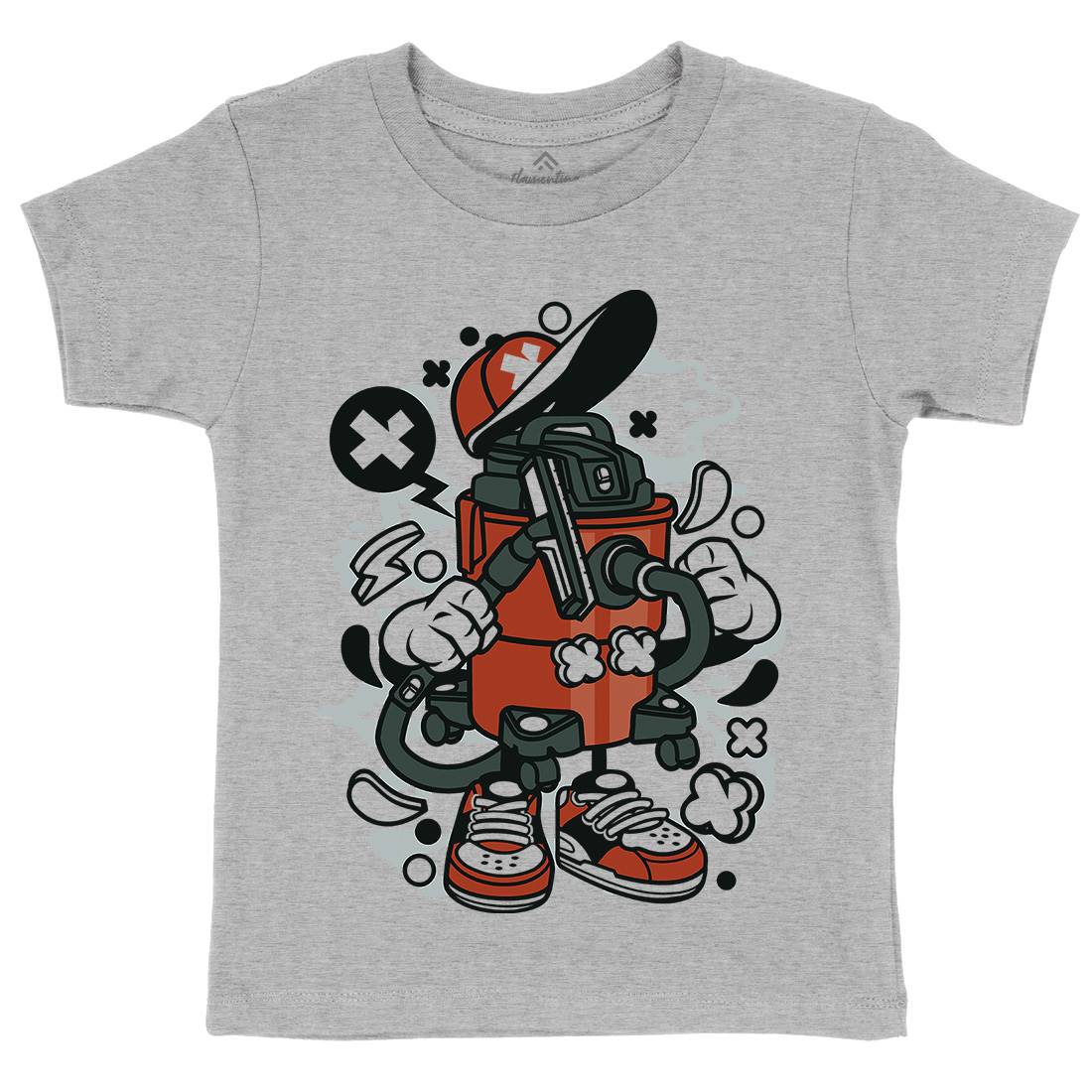 Vacuum Cleaner Kids Crew Neck T-Shirt Retro C290