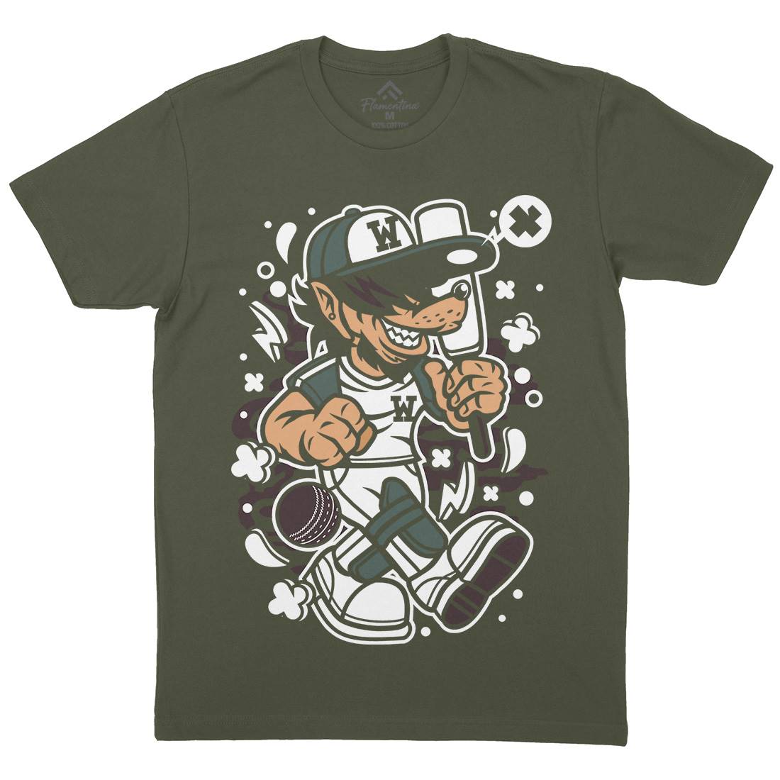 Wolf Cricket Mens Organic Crew Neck T-Shirt Sport C295