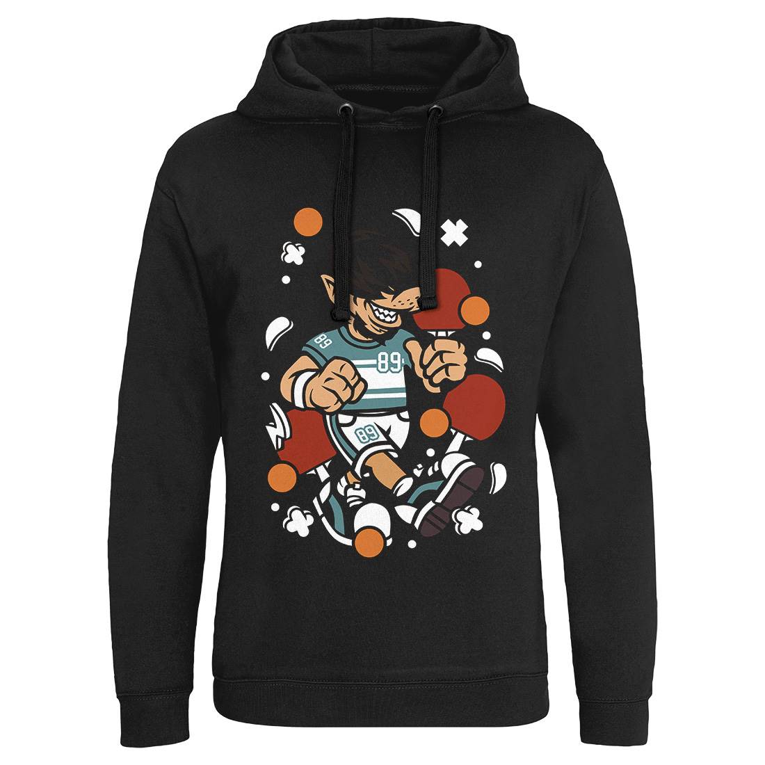 Wolf Ping Pong Mens Hoodie Without Pocket Sport C298