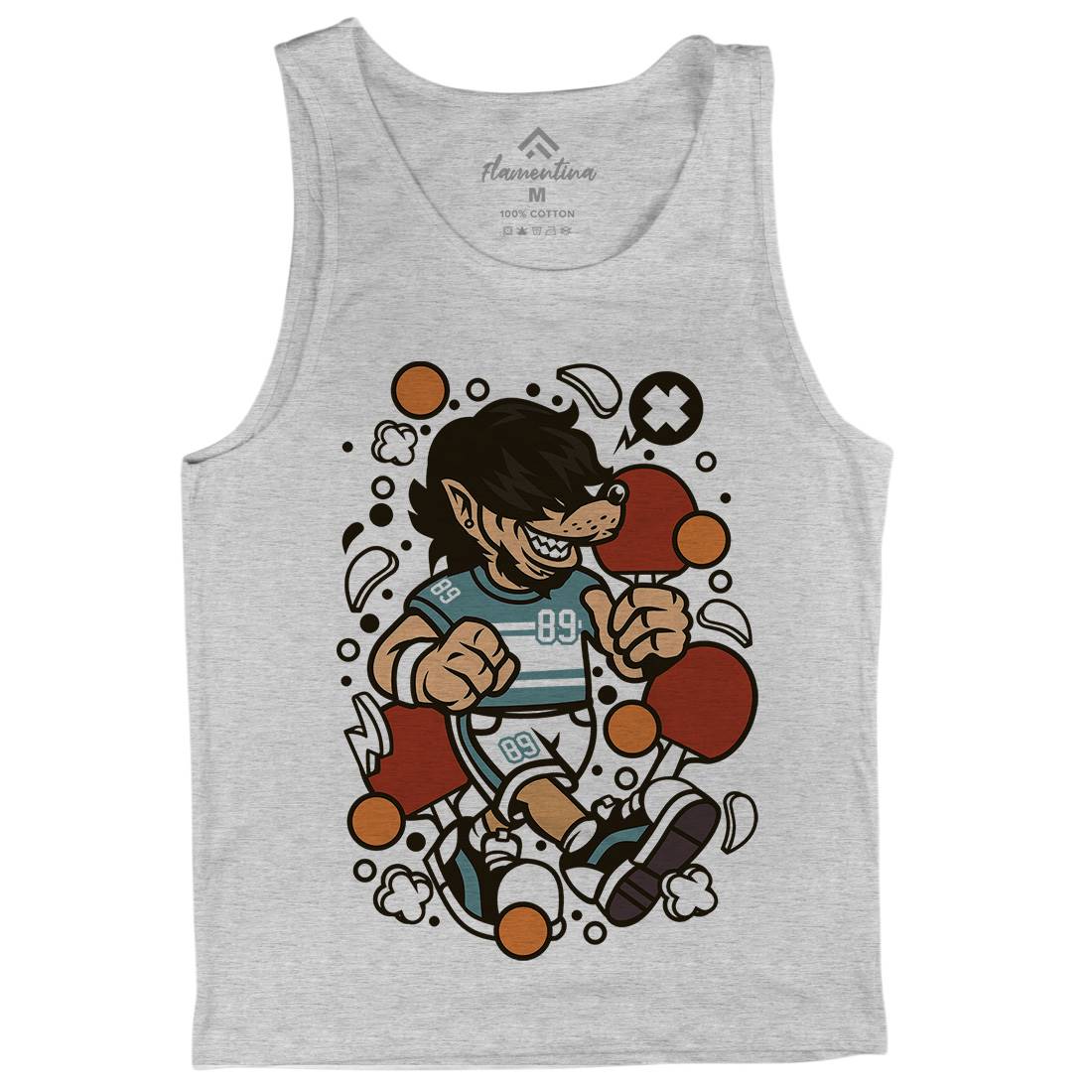 Wolf Ping Pong Mens Tank Top Vest Sport C298