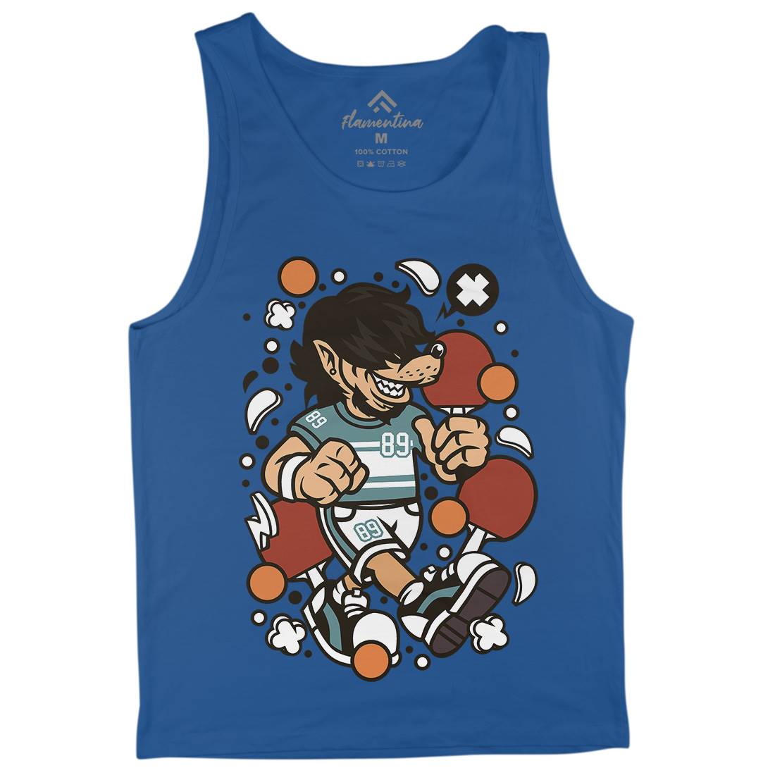Wolf Ping Pong Mens Tank Top Vest Sport C298