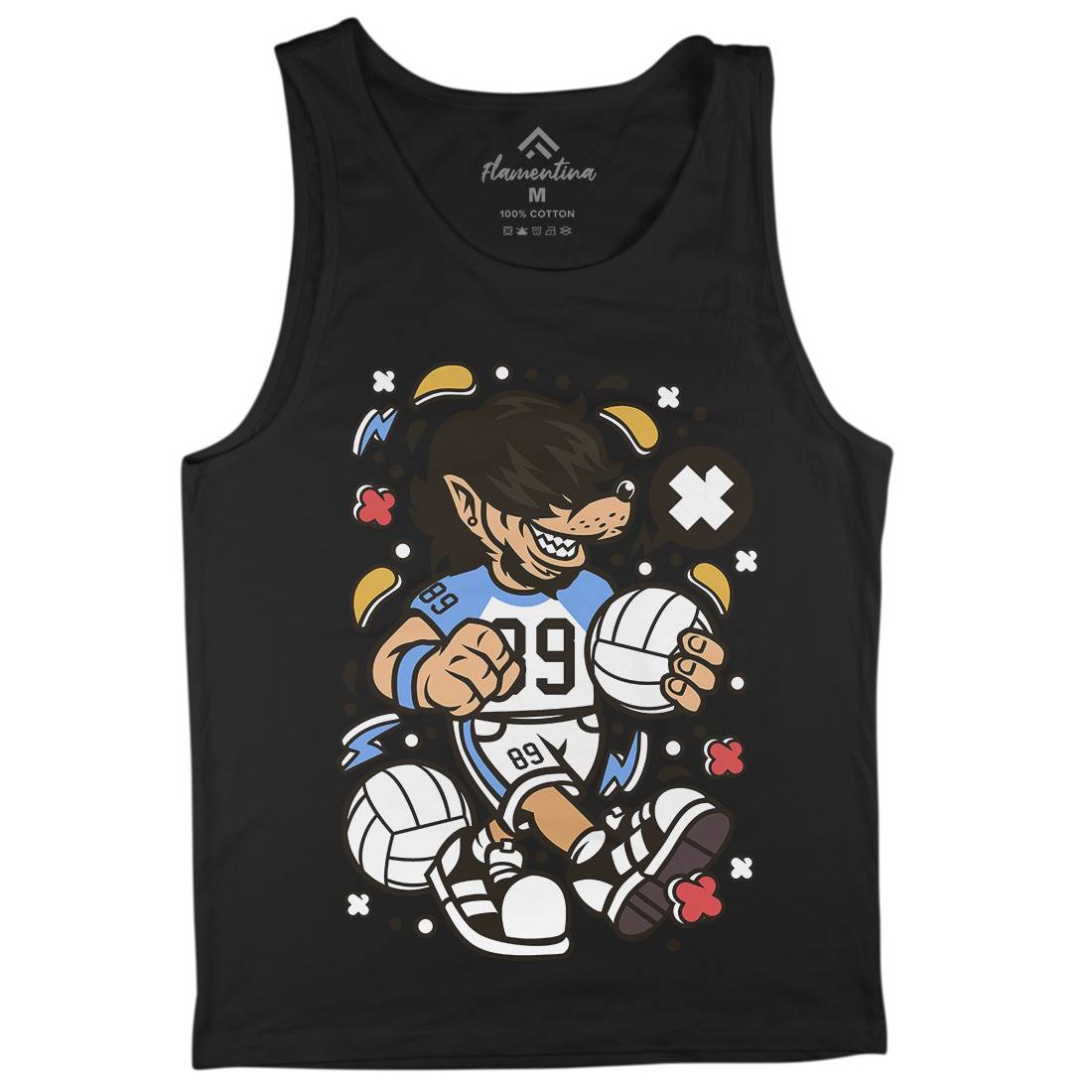 Wolf Volleyball Player Mens Tank Top Vest Sport C299