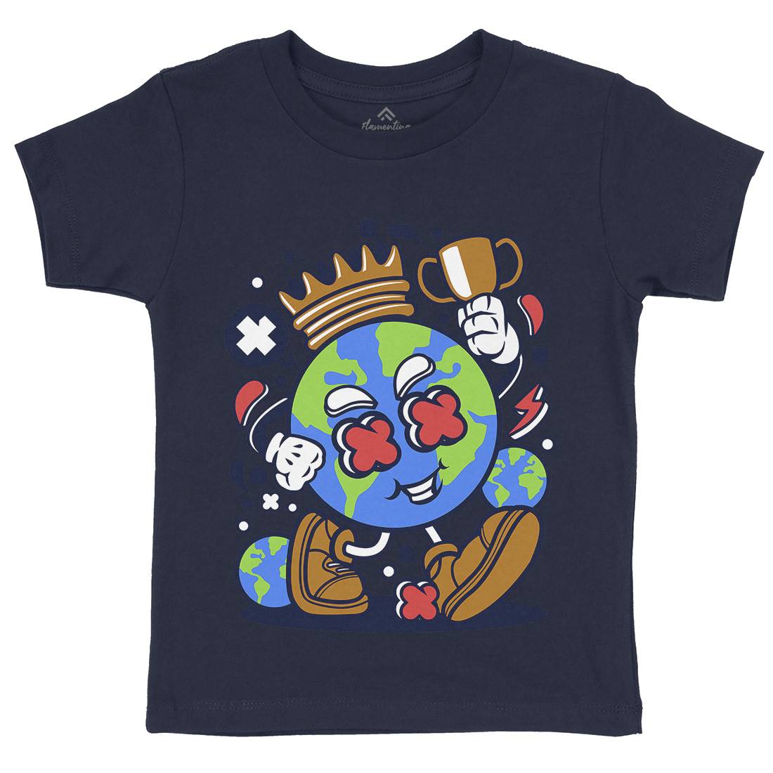 World King Kids Organic Crew Neck T-Shirt Retro C300