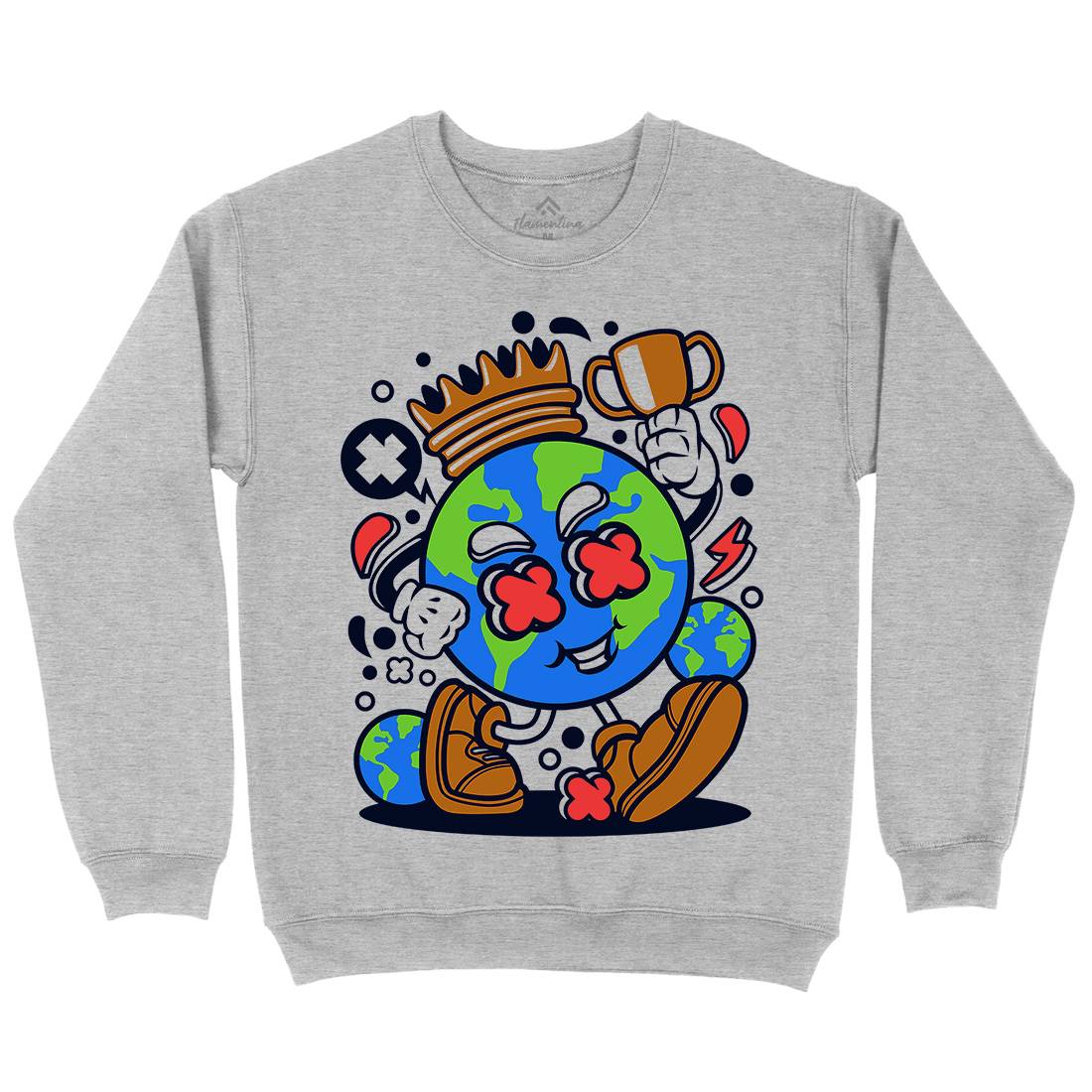 World King Mens Crew Neck Sweatshirt Retro C300