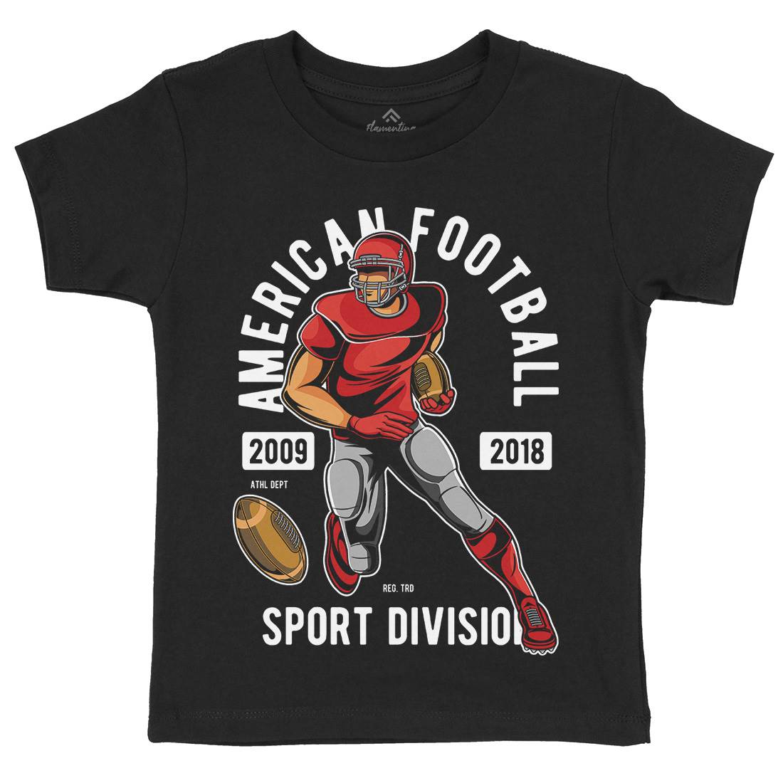 American Football Kids Organic Crew Neck T-Shirt Sport C301