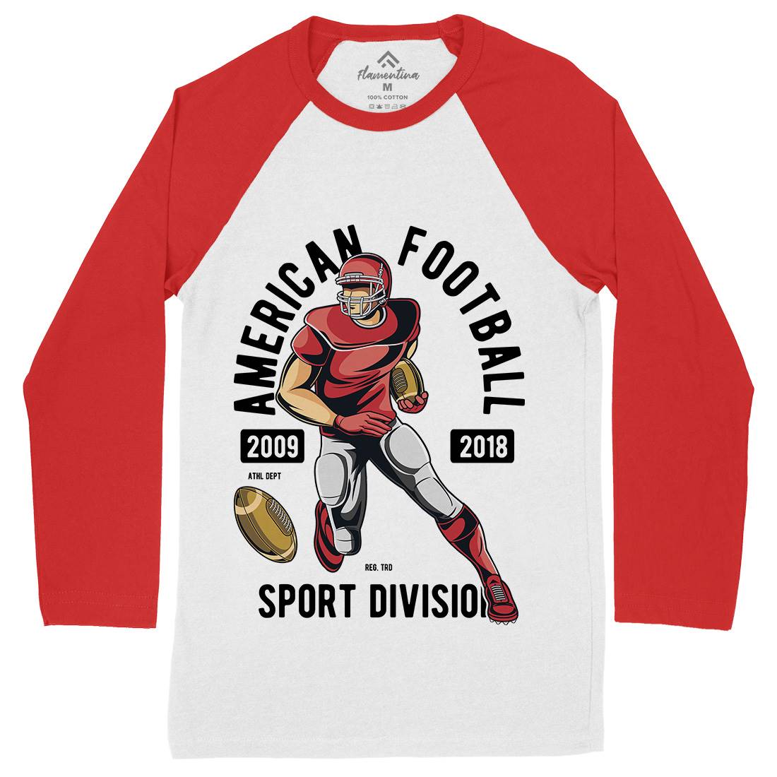 American Football Mens Long Sleeve Baseball T-Shirt Sport C301