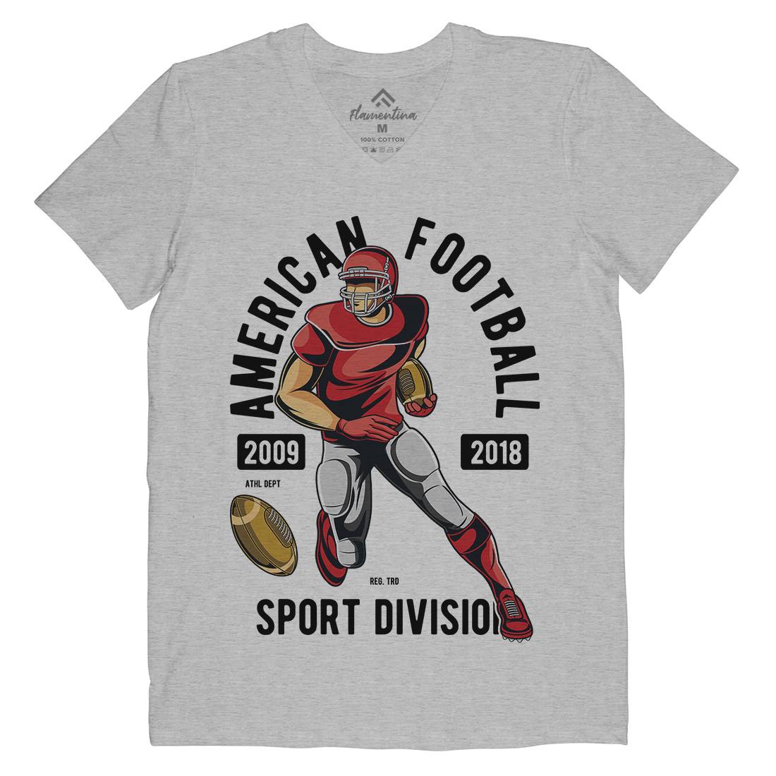 American Football Mens Organic V-Neck T-Shirt Sport C301