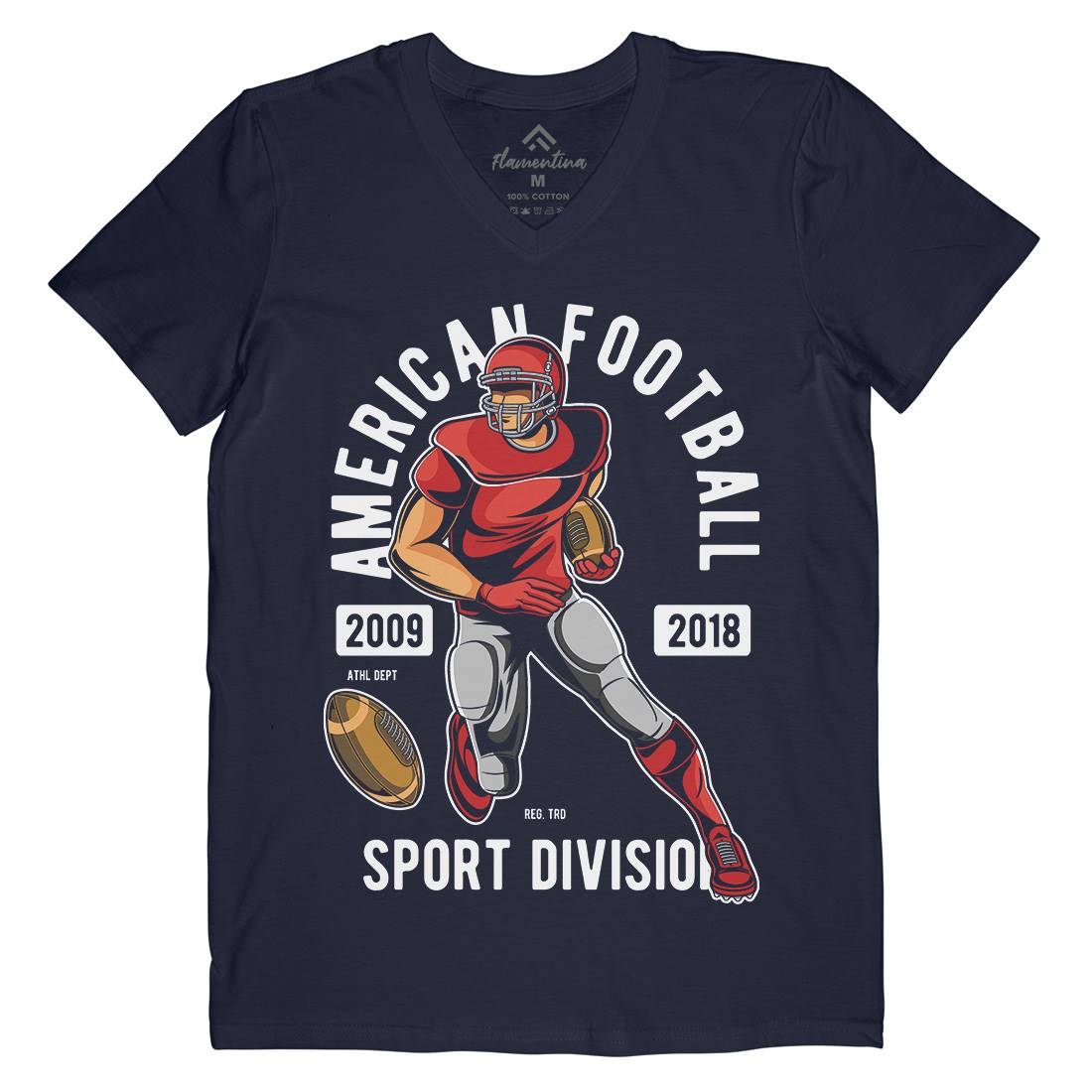 American Football Mens V-Neck T-Shirt Sport C301