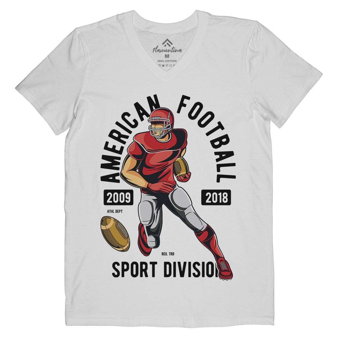American Football Mens V-Neck T-Shirt Sport C301