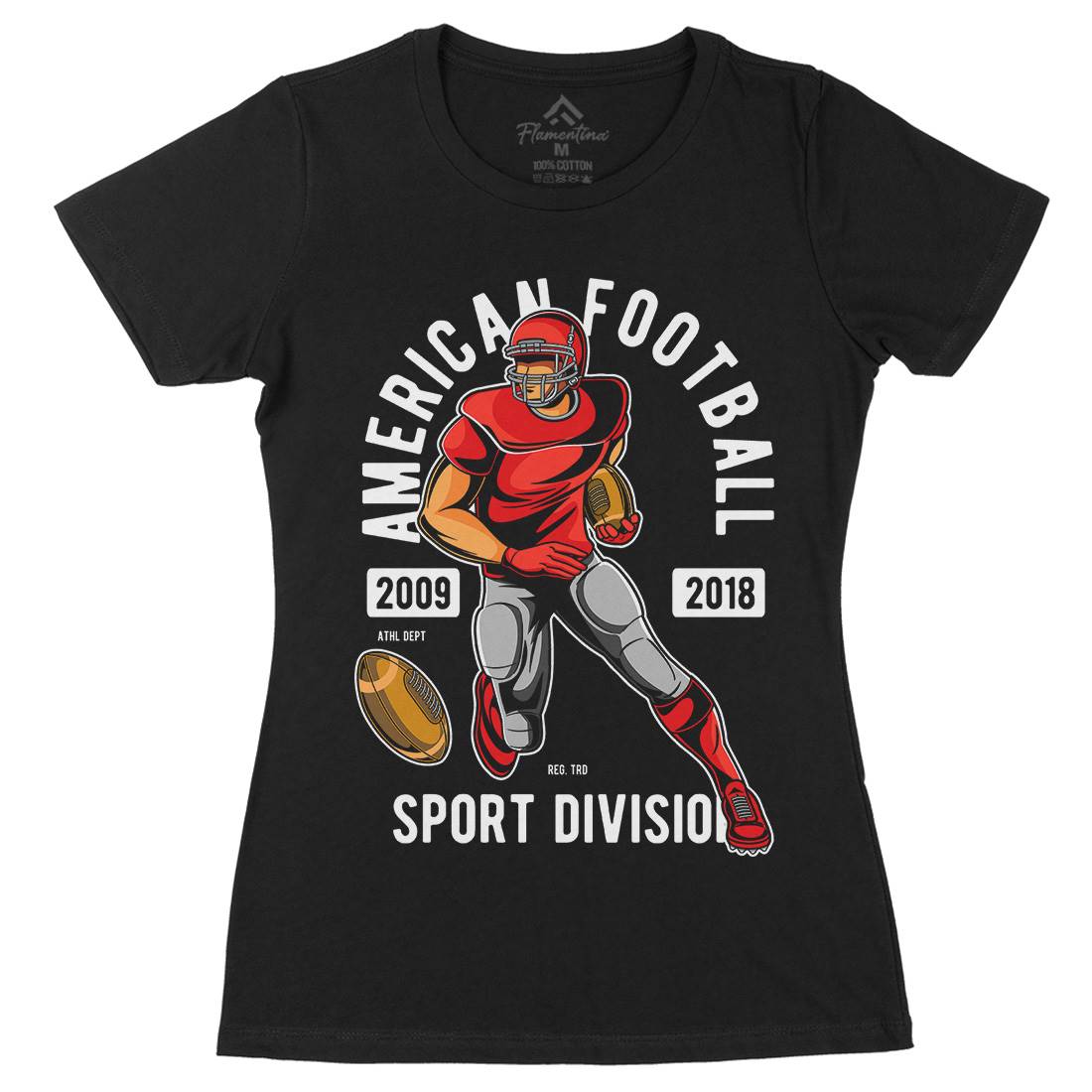 American Football Womens Organic Crew Neck T-Shirt Sport C301