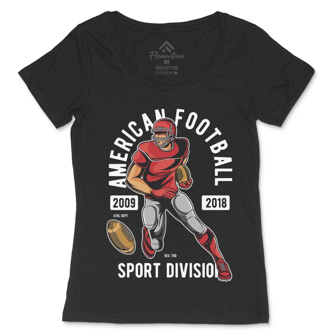 American Football Womens Scoop Neck T-Shirt Sport C301